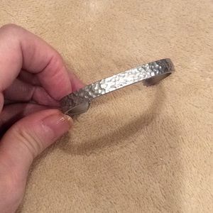 Hammered pewter cuff bracelet